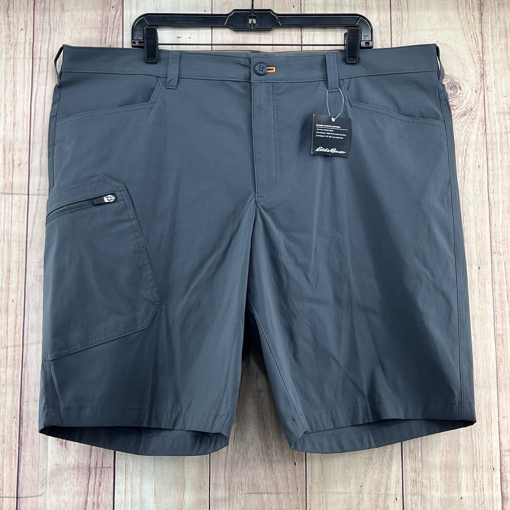 Eddie Bauer Shorts Men's 42 Gray Rainier Storm Performance Cargo Hiking Flex NEW